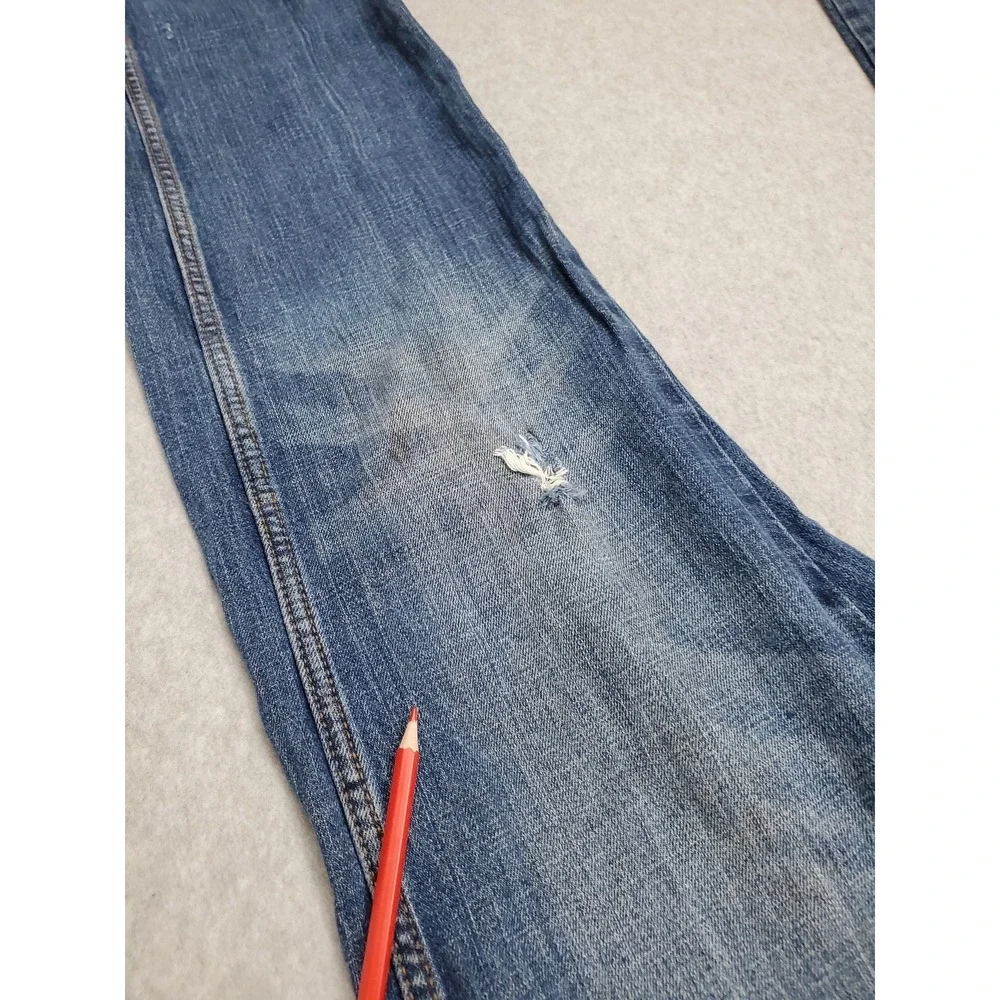 Wrangler Men Jeans 33X34 Blue Denim Bootcut Retro Relaxed Boot Grunge
